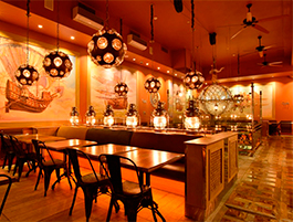 Потолочные вентиляторы Nisos в ресторане "Грабли" на Тверской