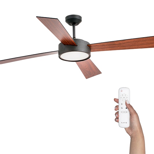 Люстра-вентилятор Hydra Led Black Wood DC 33725