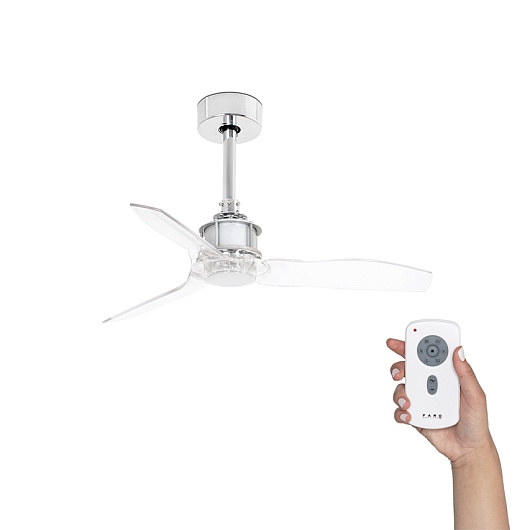 Потолочный вентилятор Mini Just Fan Chrome Trans DC 33426