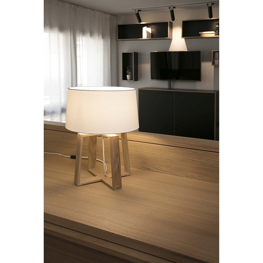 Лампа настольная Bliss wood+white 28401