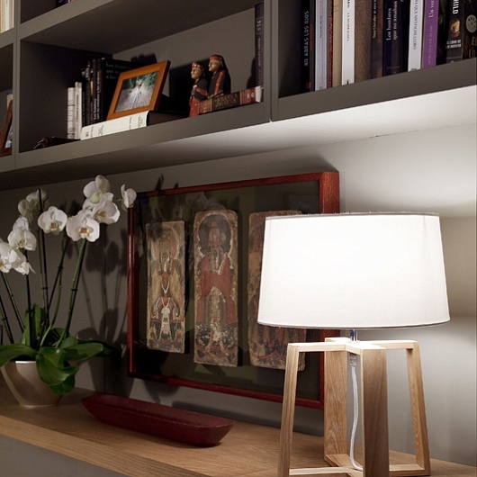 Лампа настольная Bliss wood+white 28401