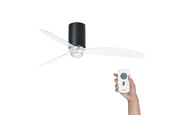 Люстра-вентилятор Mini Tube Fan Led Black Matt Trans DC 32041-10