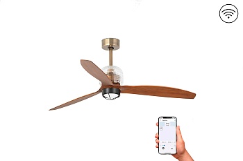Люстра-вентилятор Deco Fan Led Old Gold Wood DC Smart 33398DWP-10