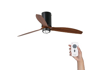 Люстра-вентилятор Mini Tube Fan Led Black Matt Wood DC 32042-10