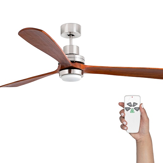 Люстра-вентилятор Lantau-G Led Nickel Wood 33463