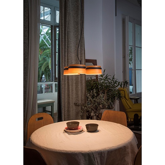 Подвесной светильник Faro Stood black+wood 29567