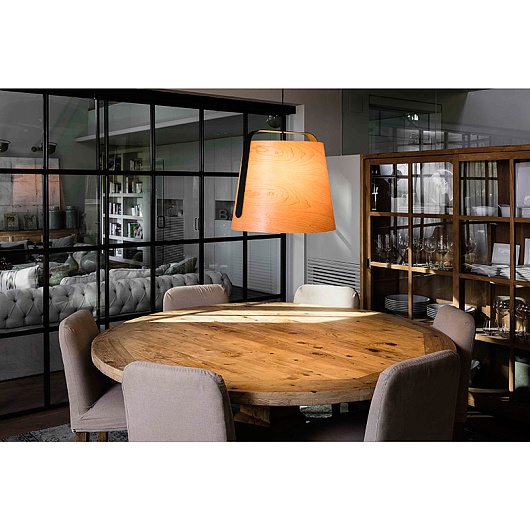 Подвесной светильник Faro Stood black+wood 29848