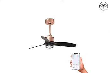 Люстра-вентилятор Mini Just Fan Led Copper Wood DC Smart 33427WP-10