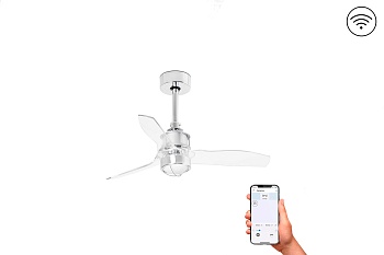 Люстра-вентилятор Mini Just Fan Led Chrome Trans DC Smart 33426WP-9